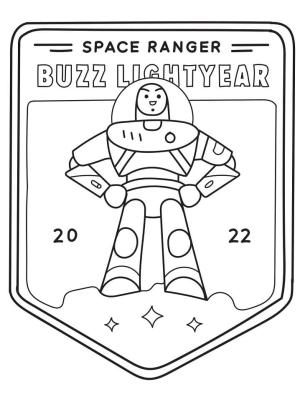 Buzz Lightyear boyama sayfası,  coloring page, Buzz Lightyear Rozeti, 