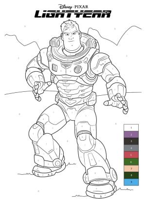 Buzz Lightyear boyama sayfası,  coloring page, Lightyear Sayılarla Boyama, 