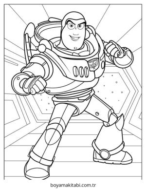 Buzz Lightyear boyama sayfası – sevimli karakter, sanatsal çalışma