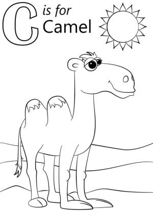 C Harfi boyama sayfası,  coloring page, Deve Harfi C, 