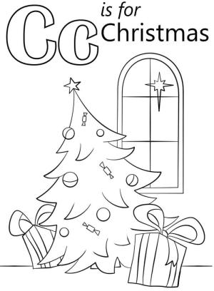 C Harfi boyama sayfası,  coloring page, Noel C Harfi, 