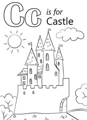 C Harfi boyama sayfası,  coloring page, Kale Harfi C, 