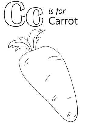 C Harfi boyama sayfası,  coloring page, Havuç C Harfi, 