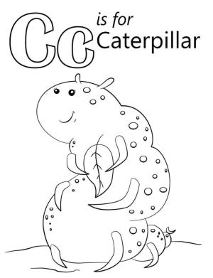 C Harfi boyama sayfası,  coloring page, Tırtıl C Harfi, 