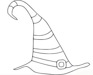 Cadı şapkası boyama sayfası,  coloring page, Uzun Cadı Şapkası, 