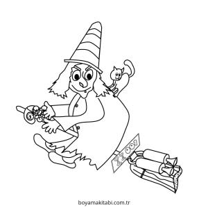 Cadı boyama sayfası – eğitici aktivite, yaratıcılık