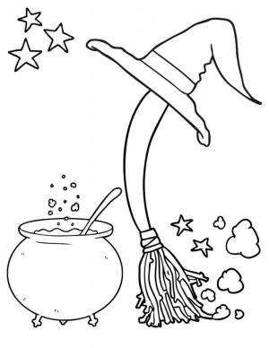 Cadı boyama sayfası,  coloring page, Cadı Araçları, 