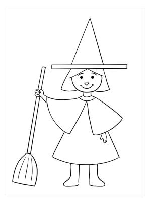 Cadı boyama sayfası,  coloring page, Okul öncesi Cadı, 