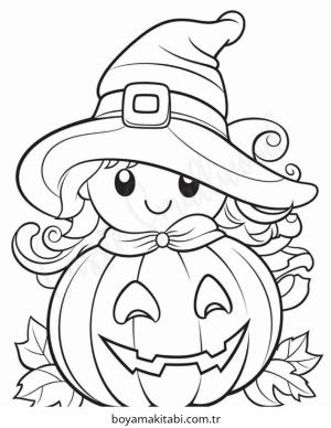 Cadı boyama sayfası – evde etkinlik, ücretsiz yazdır