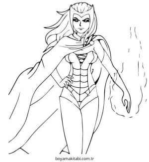 Cadı boyama sayfası – basit çizim, kolay boyama