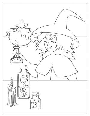 Cadı boyama sayfası,  coloring page, Büyülü Cadı, 