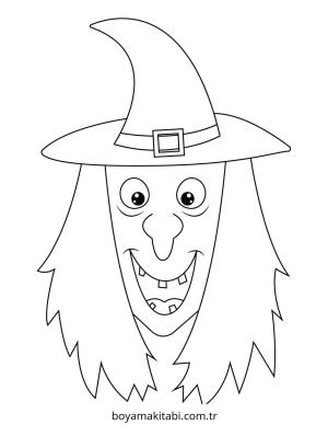 Cadı boyama sayfası – sanatsal çalışma, çocuklar için