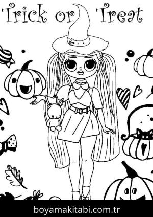 Cadılar Bayramı (Halloween) boyama sayfası – el becerilerini geliştirir, boyama çalışması