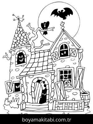 Cadılar Bayramı (Halloween) boyama sayfası – keyifli zaman, renkli çizimler