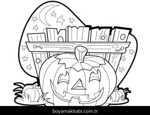 Cadılar Bayramı (Halloween) boyama sayfası – boyama çalışması, yaratıcılığı geliştirir