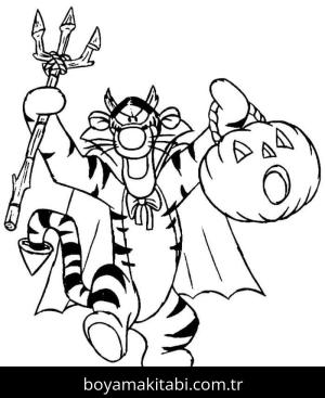 Cadılar Bayramı (Halloween) boyama sayfası – basit çizim, kolay boyama