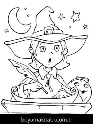 Cadılar Bayramı (Halloween) boyama sayfası – çocuk aktivitesi, PDF indir