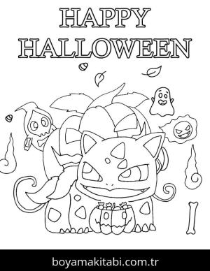 Cadılar Bayramı (Halloween) boyama sayfası – basit çizim, kolay boyama