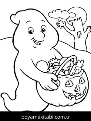 Cadılar Bayramı (Halloween) boyama sayfası – eğlenceli etkinlik, el becerilerini geliştirir