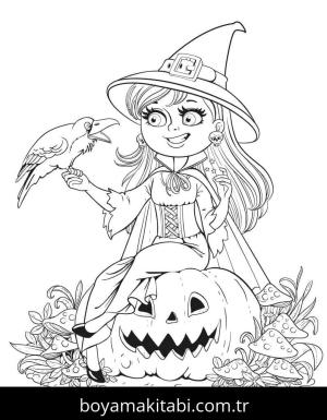 Cadılar Bayramı (Halloween) boyama sayfası – kolay boyama, eğitici aktivite