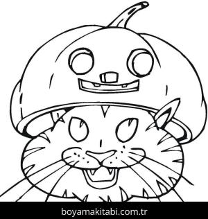 Cadılar Bayramı Kedisi boyama sayfası – boyama etkinliği, çocuk aktivitesi