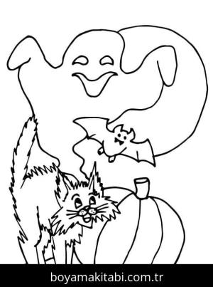 Cadılar Bayramı Kedisi boyama sayfası – evde etkinlik, ücretsiz yazdır