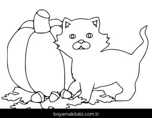 Cadılar Bayramı Kedisi boyama sayfası – eğitici aktivite, yaratıcılık