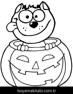 Cadılar Bayramı Kedisi boyama sayfası – okul öncesi, evde etkinlik