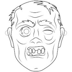 Cadılar Bayramı Maskesi boyama sayfası,  coloring page, Zombi Maskesi, 