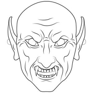 Cadılar Bayramı Maskesi boyama sayfası,  coloring page, Vampir Maskesi, 