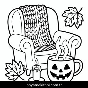 Cadılar Bayramı boyama sayfası – kolay boyama, eğitici aktivite