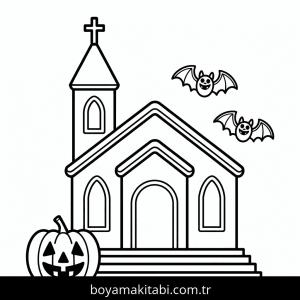 Cadılar Bayramı boyama sayfası – kolay boyama, eğitici aktivite