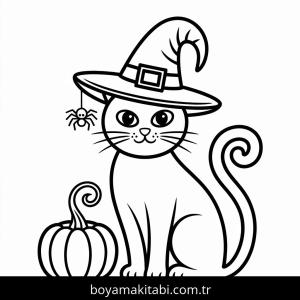 Cadılar Bayramı boyama sayfası – renkli çizimler, okul öncesi