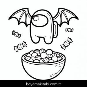 Cadılar Bayramı boyama sayfası – çocuklar için, çizgi film temalı