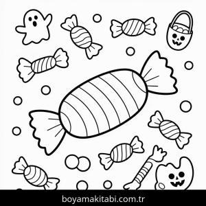 Cadılar Bayramı boyama sayfası – kolay boyama, eğitici aktivite