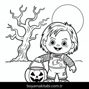 Cadılar Bayramı boyama sayfası – yaratıcılık, eğlenceli etkinlik