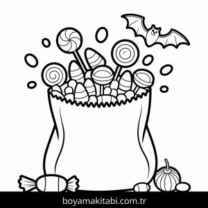 Cadılar Bayramı boyama sayfası – keyifli zaman, renkli çizimler