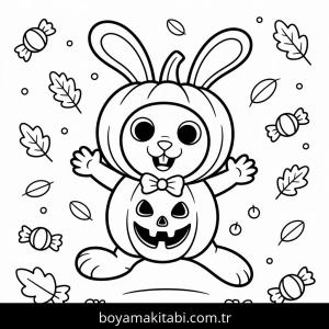 Cadılar Bayramı boyama sayfası – çocuk aktivitesi, PDF indir