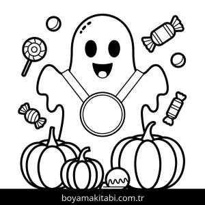Cadılar Bayramı boyama sayfası – boyama etkinliği, çocuk aktivitesi