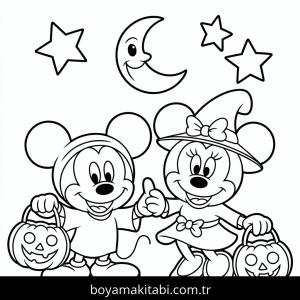 Cadılar Bayramı boyama sayfası – el becerilerini geliştirir, boyama çalışması