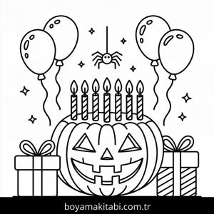 Cadılar Bayramı boyama sayfası – okul öncesi, evde etkinlik