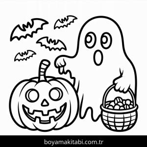 Cadılar Bayramı boyama sayfası – boyama etkinliği, çocuk aktivitesi