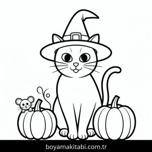 Cadılar Bayramı boyama sayfası – evde etkinlik, ücretsiz yazdır
