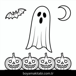 Cadılar Bayramı boyama sayfası – çocuklar için, çizgi film temalı