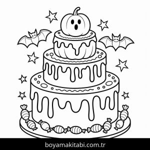 Cadılar Bayramı boyama sayfası – sanatsal çalışma, çocuklar için