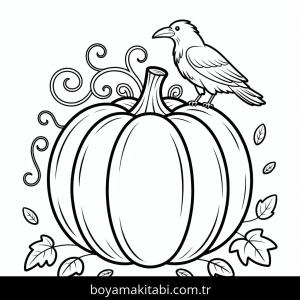 Cadılar Bayramı boyama sayfası – basit çizim, kolay boyama