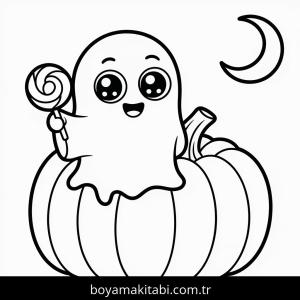 Cadılar Bayramı boyama sayfası – keyifli zaman, renkli çizimler