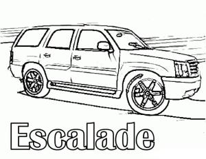 Cadillac boyama sayfası,  coloring page, Yazdırılabilir Cadillac Escalade, 