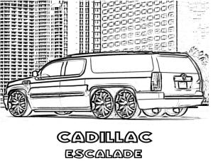 Cadillac boyama sayfası,  coloring page, Ücretsiz yazdırılabilir Cadillac Escalade, 