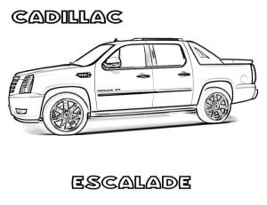 Cadillac boyama sayfası,  coloring page, Cadillac Escalade arabası, 